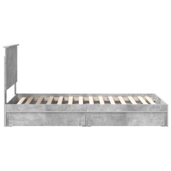 Bettrahmen mit Schubladen Beton Grau 100 x 200 cm Holzwerkstoff