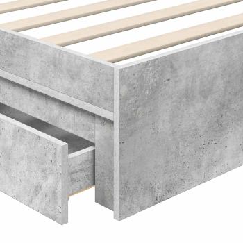 Bettrahmen mit Schubladen Beton Grau 100 x 200 cm Holzwerkstoff