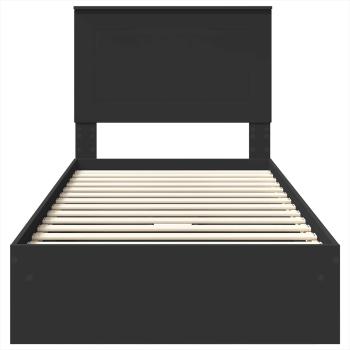 Bettrahmen mit Schubladen Schwarz 90 x 190 cm Holzwerkstoff