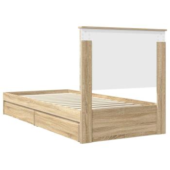 Bettrahmen mit Kopfteil Sonoma-Eiche 75 x 190 cm Holzwerkstoff