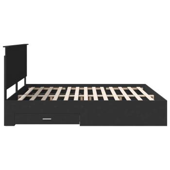 Bettrahmen Schwarz und Silber 200 x 200 cm Holzwerkstoff