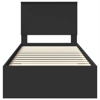 Bettrahmen Schwarz und Silber 100 x 200 cm Holzwerkstoff