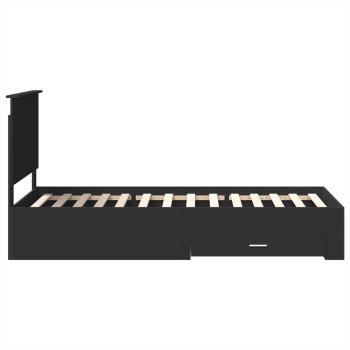 Bettrahmen Schwarz und Silber 100 x 200 cm Holzwerkstoff