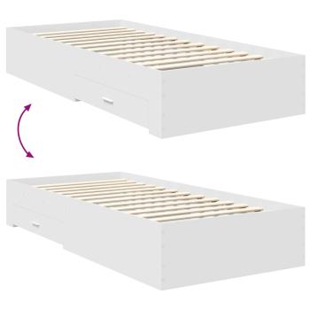 Bettrahmen Weiß und Silber 75 x 190 cm Holzwerkstoff