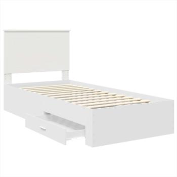 Bettrahmen Weiß und Silber 75 x 190 cm Holzwerkstoff