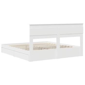 Bettrahmen mit Schubladen Weiß 200 x 200 cm Holzwerkstoff