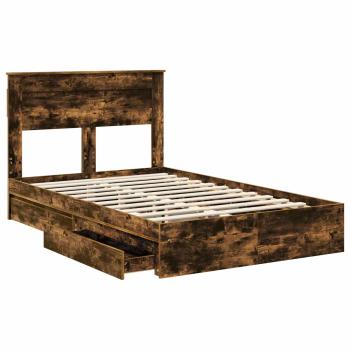 Bettrahmen Geräucherte Eiche 135 x 190 cm Holzwerkstoff