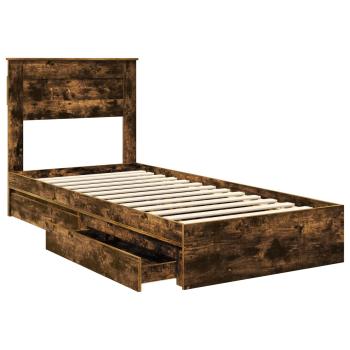 Bettrahmen Geräucherte Eiche 90 x 200 cm Holzwerkstoff