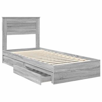 Aufbewahrungsbett Sonoma-Grau 90 x 200 cm Holzwerkstoff