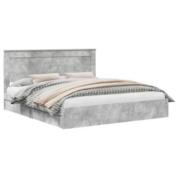 Bettrahmen mit Schubladen Beton Grau 200 x 200 cm Holzwerkstoff