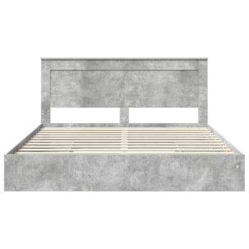 Bettrahmen mit Schubladen Beton Grau 200 x 200 cm Holzwerkstoff