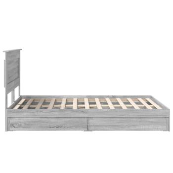 Bettrahmen Graues Sonoma 160 x 200 cm Holzwerkstoff