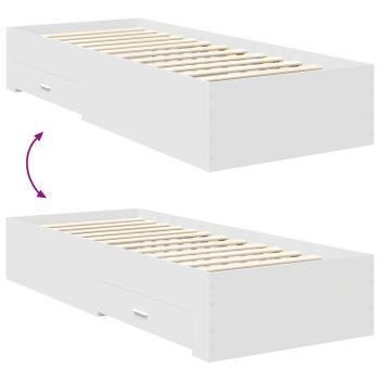 Bettrahmen Weiß und Silber 75 x 190 cm Holzwerkstoff