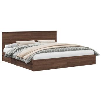 Bettrahmen Braun Eichen-Optik 200 x 200 cm Holzwerkstoff