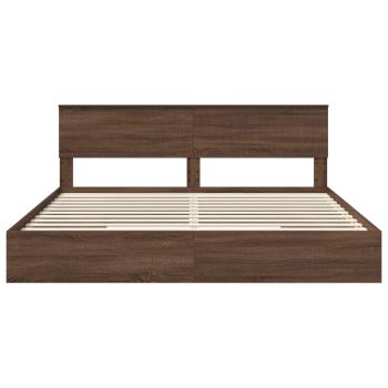 Bettrahmen Braun Eichen-Optik 200 x 200 cm Holzwerkstoff