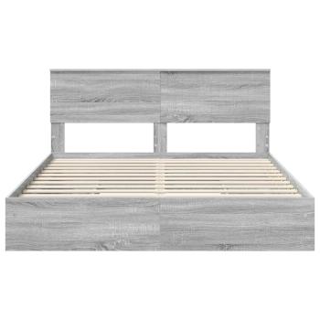 Bettrahmen Graues Sonoma 160 x 200 cm Holzwerkstoff