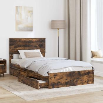 Bettrahmen Geräucherte Eiche 100 x 200 cm Holzwerkstoff