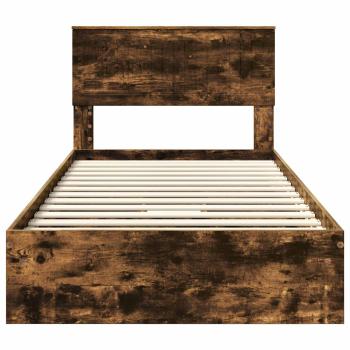 Bettrahmen Geräucherte Eiche 100 x 200 cm Holzwerkstoff