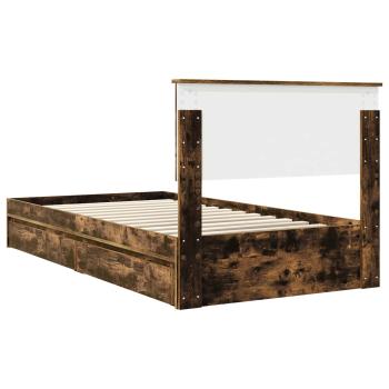 Bettrahmen Geräucherte Eiche 100 x 200 cm Holzwerkstoff