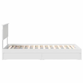 Bettrahmen mit Schubladen Weiß 90 x 200 cm Holzwerkstoff