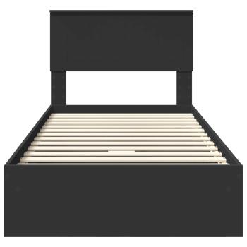 Bettrahmen mit Schubladen Schwarz 90 x 190 cm Holzwerkstoff