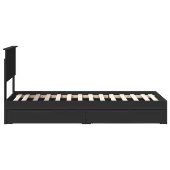 Bettrahmen mit Schubladen Schwarz 75 x 190 cm Holzwerkstoff