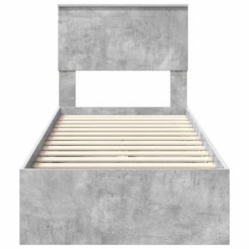 Bettrahmen mit Schubladen Beton Grau 75 x 190 cm Holzwerkstoff