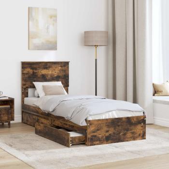 Bettrahmen Geräucherte Eiche 75 x 190 cm Holzwerkstoff