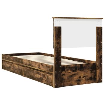 Bettrahmen Geräucherte Eiche 75 x 190 cm Holzwerkstoff