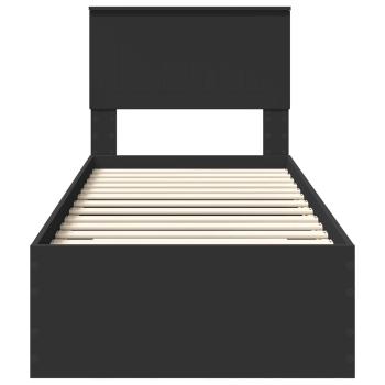 Bettrahmen Schwarz und Silber 75 x 190 cm Holzwerkstoff