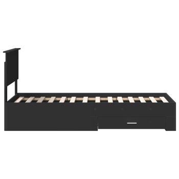 Bettrahmen Schwarz und Silber 75 x 190 cm Holzwerkstoff