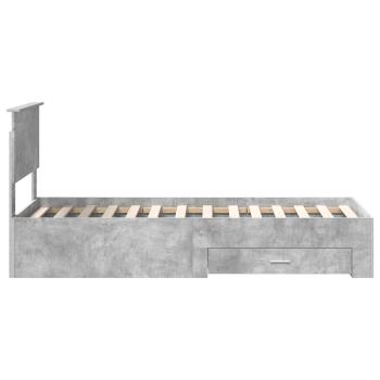 Bettrahmen Beton Grau und Silber 75 x 190 cm Holzwerkstoff
