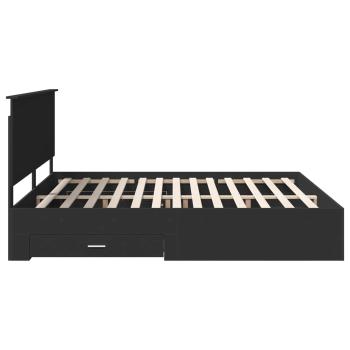 Bettrahmen Schwarz und Silber 200 x 200 cm Holzwerkstoff