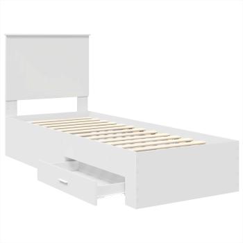 Bettrahmen Weiß und Silber 75 x 190 cm Holzwerkstoff