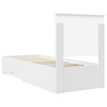 Bettrahmen Weiß und Silber 75 x 190 cm Holzwerkstoff