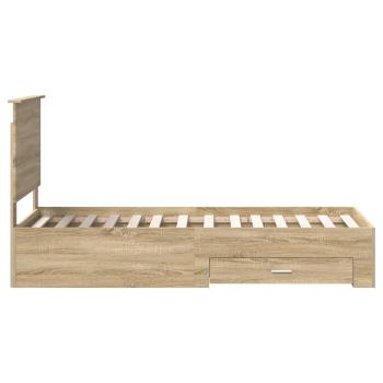 Bettrahmen Sonoma Eiche und Silber 75 x 190 cm Holzwerkstoff