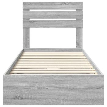 Bettrahmen Graues Sonoma 100 x 200 cm Holzwerkstoff