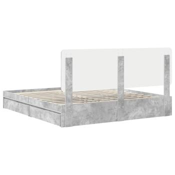 Bettrahmen mit Schubladen Beton Grau 180 x 200 cm Holzwerkstoff