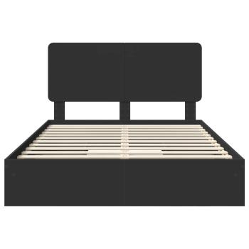 Bettrahmen mit Schubladen Schwarz 150 x 200 cm Holzwerkstoff