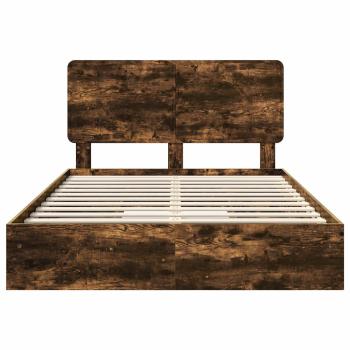 Bettrahmen Geräucherte Eiche 140 x 200 cm Holzwerkstoff