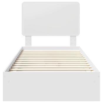 Bettrahmen mit Schubladen Weiß 90 x 200 cm Holzwerkstoff