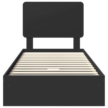 Bettrahmen mit Schubladen Schwarz 90 x 190 cm Holzwerkstoff