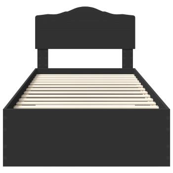 Bettrahmen mit Schubladen Schwarz 75 x 190 cm Holzwerkstoff