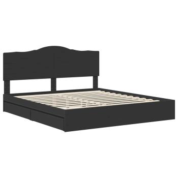 Bettrahmen mit Schubladen Schwarz 200 x 200 cm Holzwerkstoff