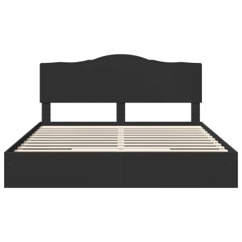 Bettrahmen mit Schubladen Schwarz 200 x 200 cm Holzwerkstoff