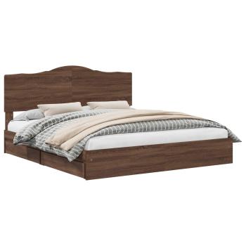 Bettrahmen Braun Eichen-Optik 200 x 200 cm Holzwerkstoff