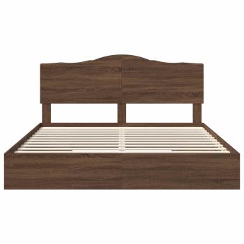 Bettrahmen Braun Eichen-Optik 200 x 200 cm Holzwerkstoff