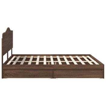 Bettrahmen Braun Eichen-Optik 200 x 200 cm Holzwerkstoff