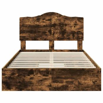 Bettrahmen Geräucherte Eiche 135 x 190 cm Holzwerkstoff