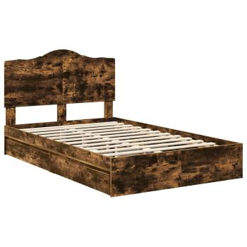 Bettrahmen Geräucherte Eiche 120 x 190 cm Holzwerkstoff